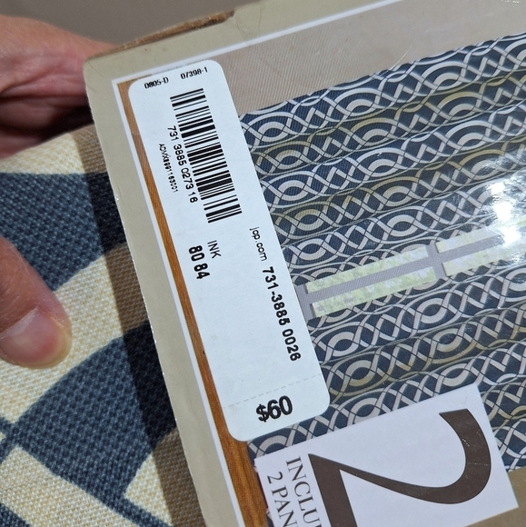 2 Rod Pocket Panels Trellis Style Sutton Ink Curtain Perfect Pair 40" X 84" - Picture 5 of 12